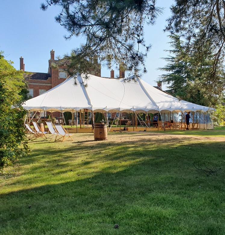 Wedding rustic pole marquee