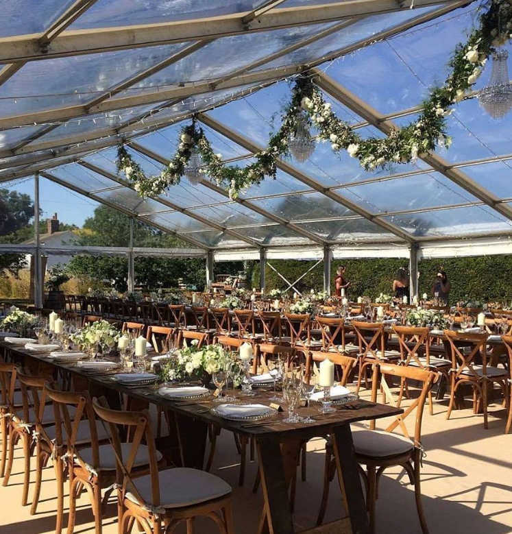Clear roof wedding marquee in Berkshire