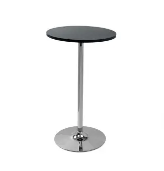 Chrome poseur table with black top