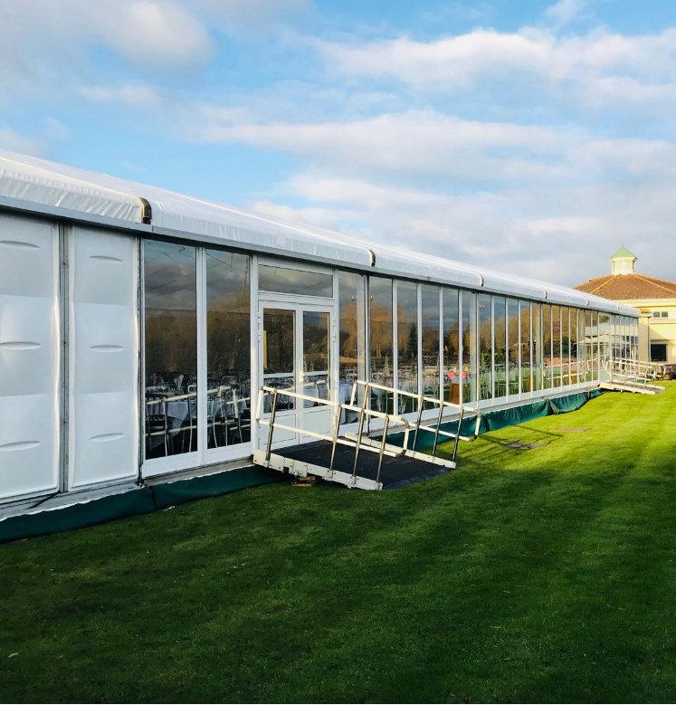 Premier hard sided clear span structures. Hard sided, floored, flexible and adaptable structures. Perfect for conferencing, hospitality and long term hires | Fairytale Marquees
