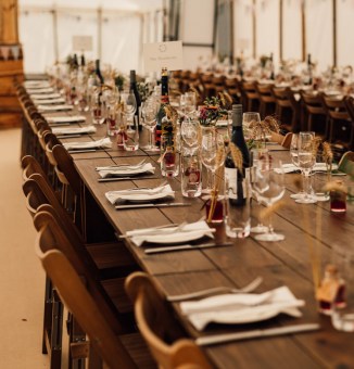 6'x3' Rustic Trestle Table | Marquee Equipment for Hire | Fairytale Marquees